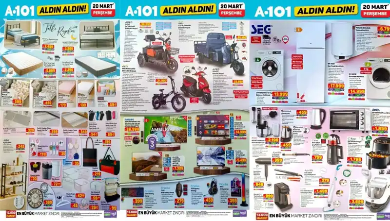 A101 Aktüel Kataloğu 20 Mart Perşembe: Ev konforunu artıracak fırsatlar!